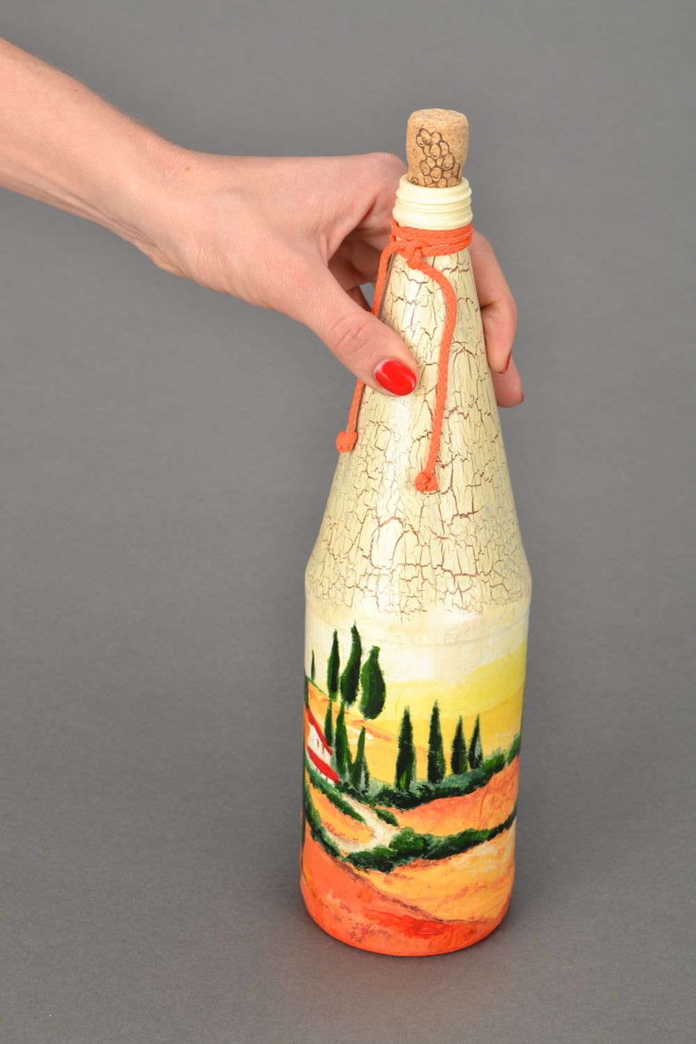 Decorative bottle with decoupage photo 2