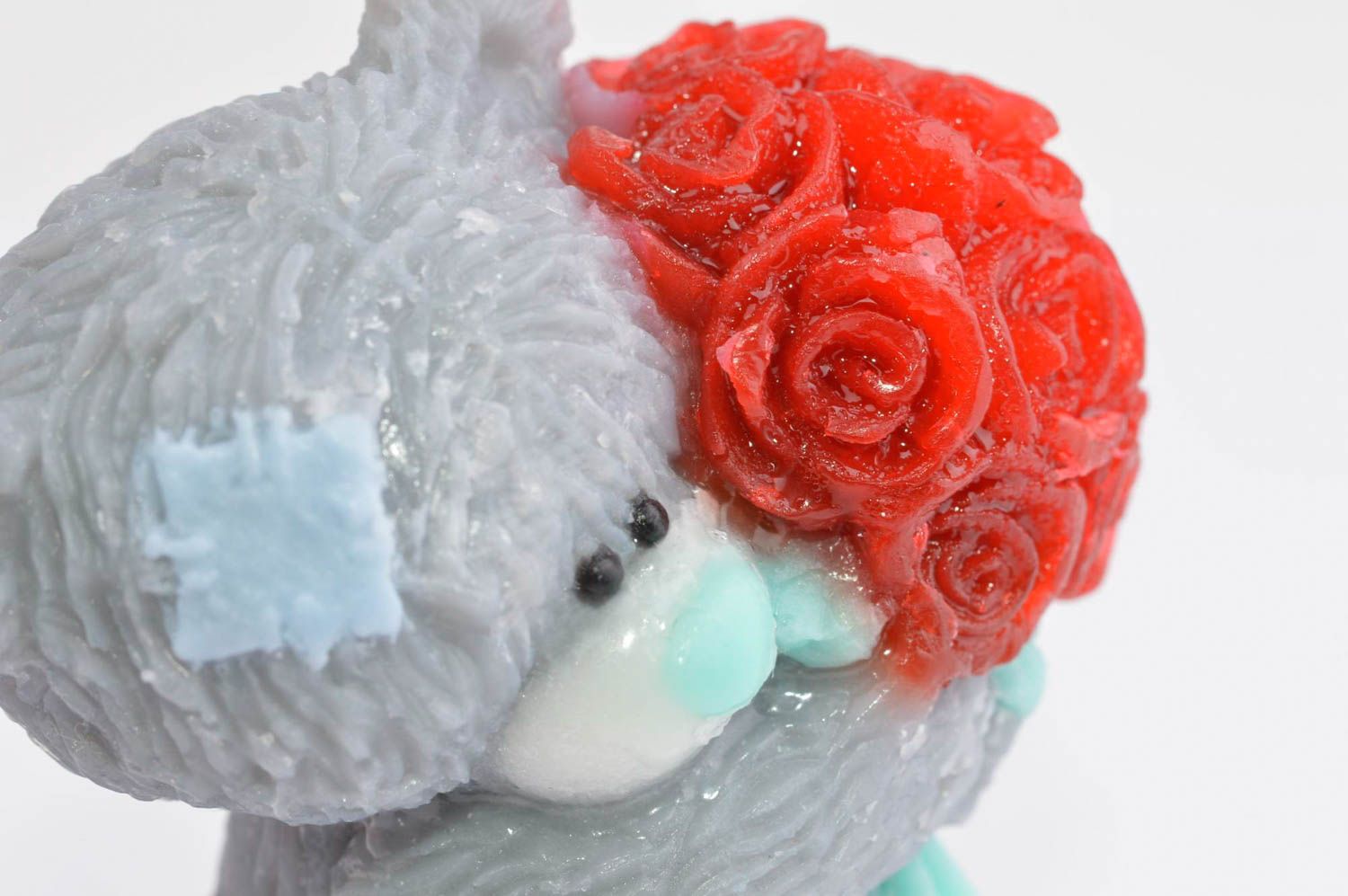 Мыло ручной работы натуральная косметика глицериновое мыло в виде мишки с розами фото 5