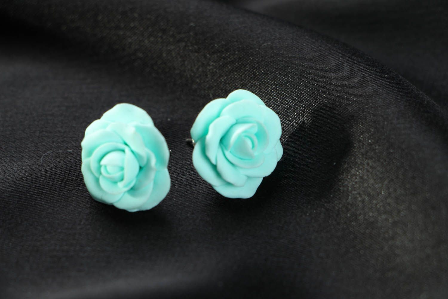 Blumen Ohrringe aus Polymerton  foto 1