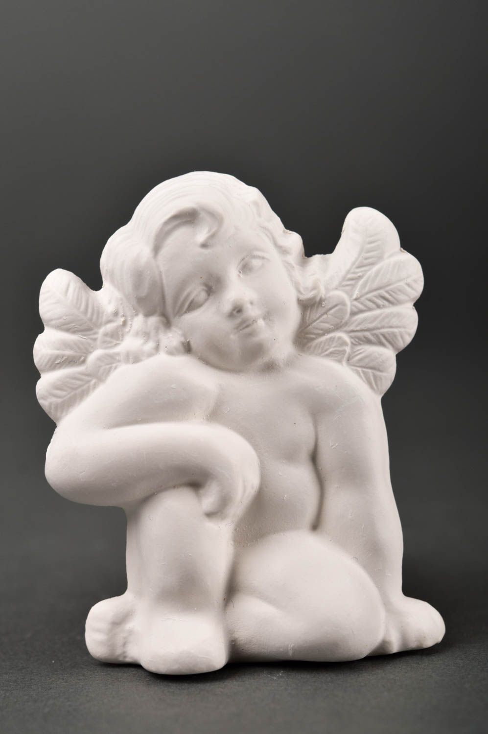 Фигурка ангелочка хэнд мейд заготовка для декорирования милая статуэтка из гипса фото 2