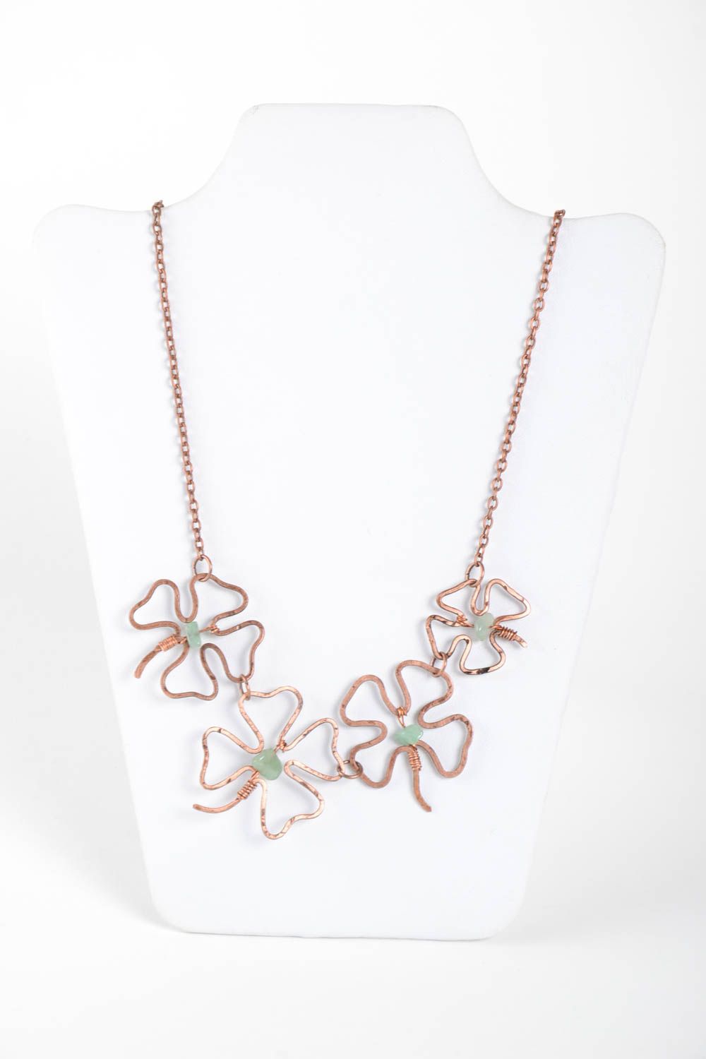 Handmade copper necklace metal pendant handmade metal jewelry fashion accessory photo 1