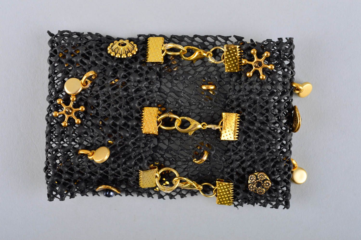 Bracelet faux cuir Bijou fait main Accessoire femme métal original beau photo 5