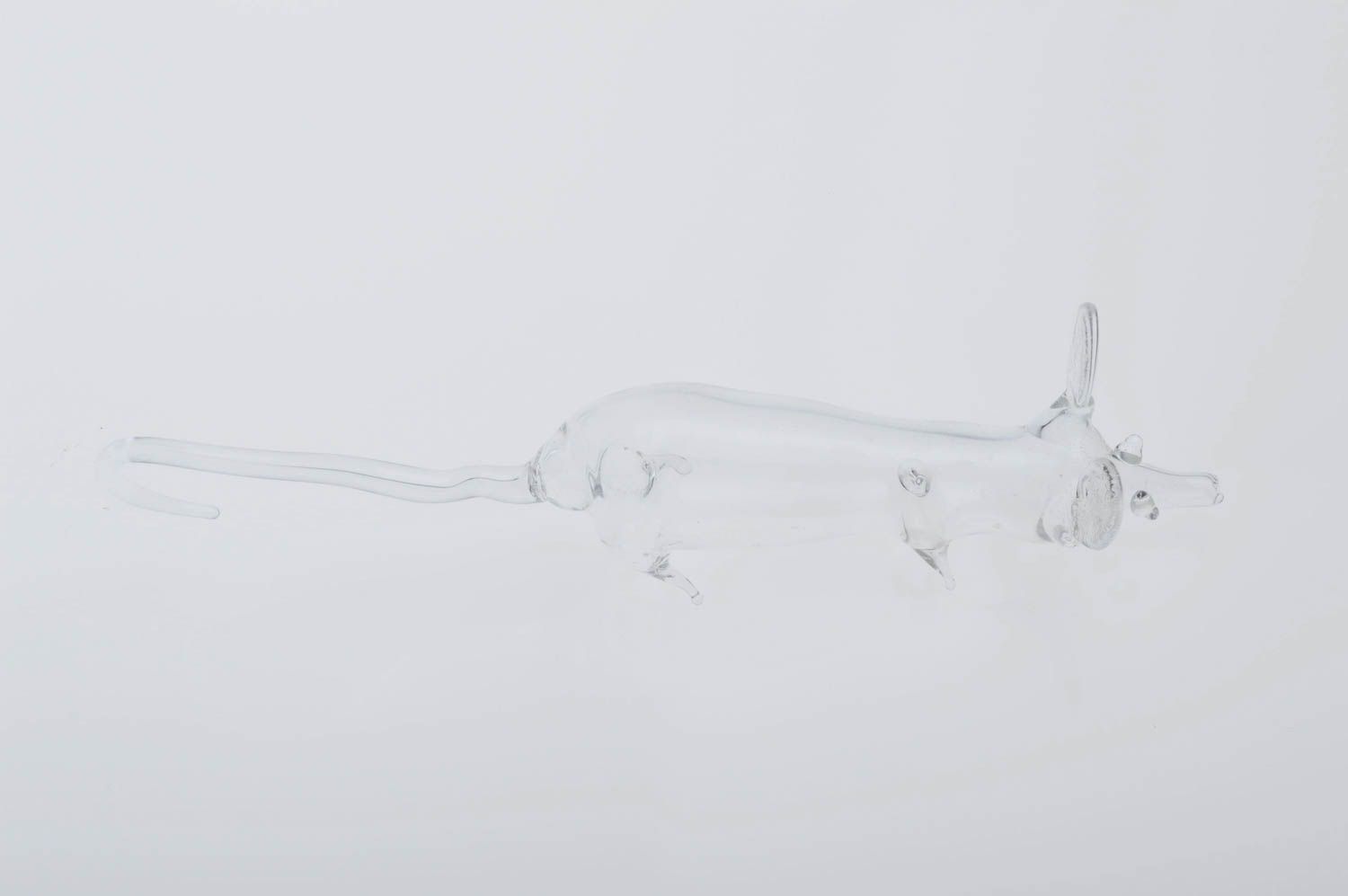 Handmade Deko Figur Dekoideen Wohnzimmer Figur aus Glas Maus schön transparent foto 5