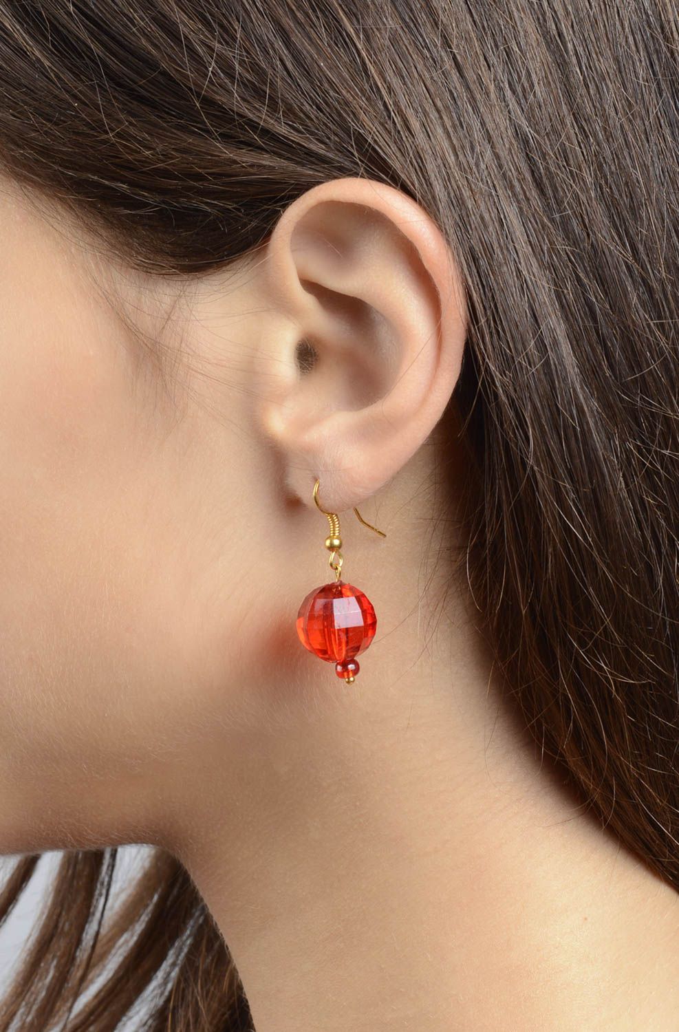 Ohrringe für Damen Handmade Ohrringe ausgefallener Ohrschmuck einzigartig rot foto 5