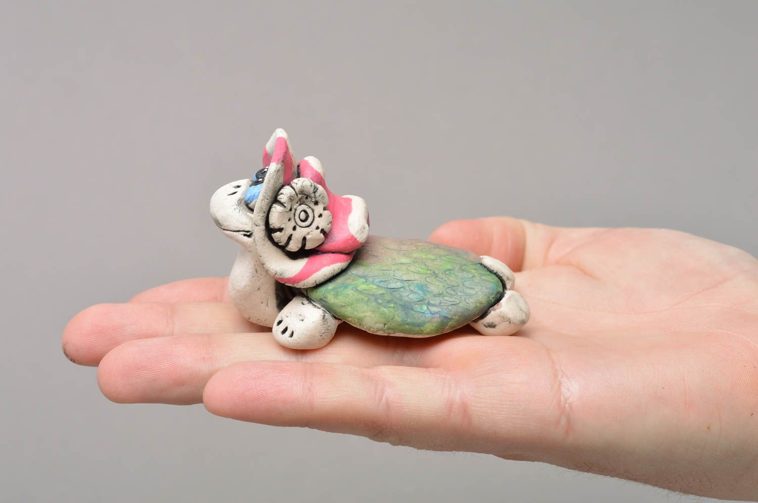 Porzellan Statuette Schildkröte mit Glasur bemalt Designer Figur für Haus Deko foto 4