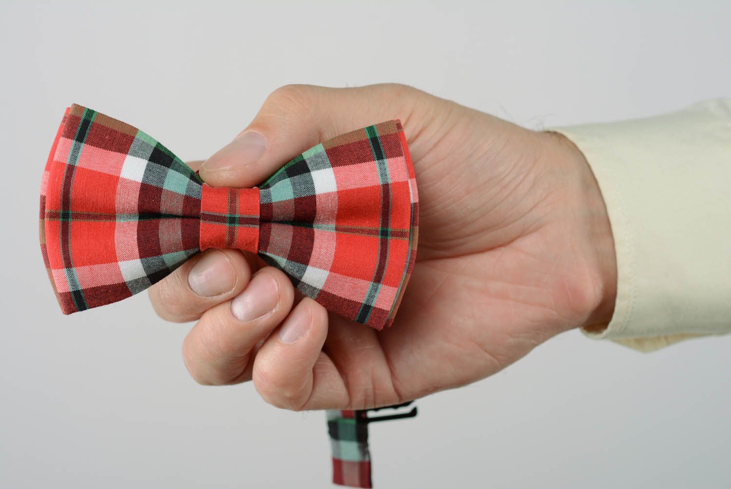 Coloured checked bow tie  photo 5