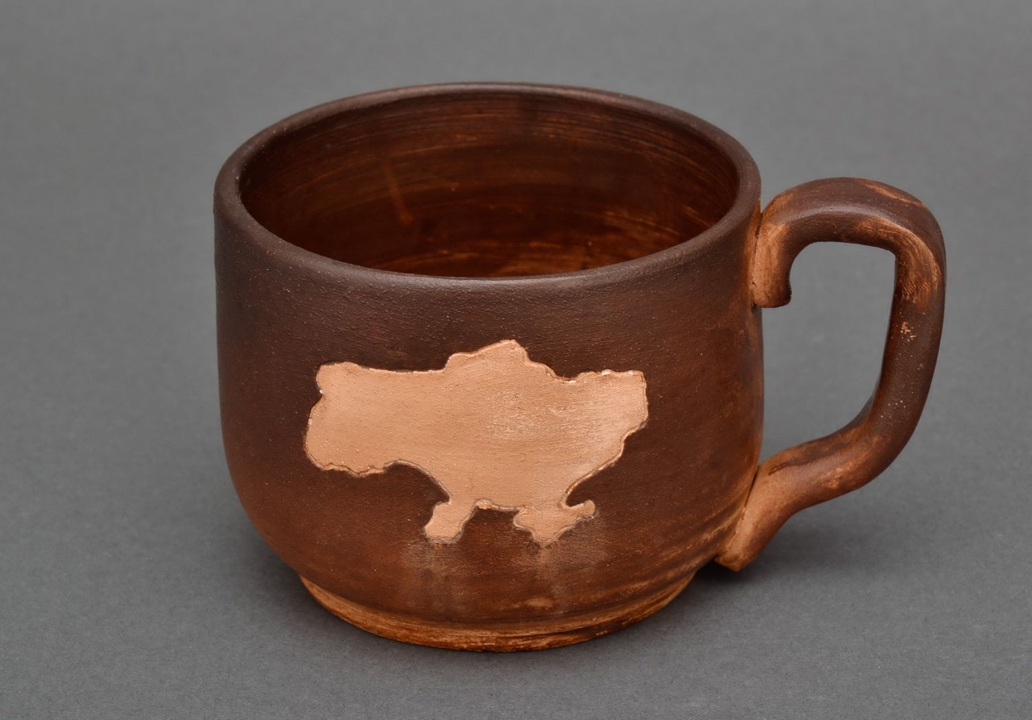 8 oz clay coffee cup with the shape of Your country. Personalized coffee mug.  photo 1
