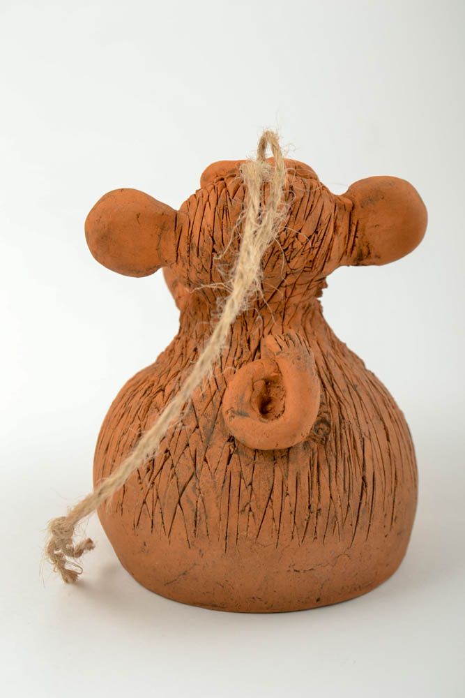 Designer clay bell handmade ceramic monkey souvenir unique interior decoration photo 4
