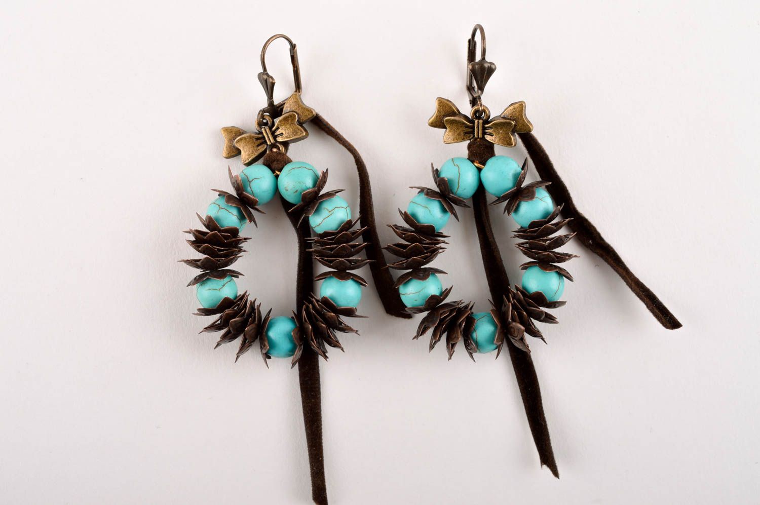Handmade earrings turquoise jewelry designer accessories gifts for girls photo 2