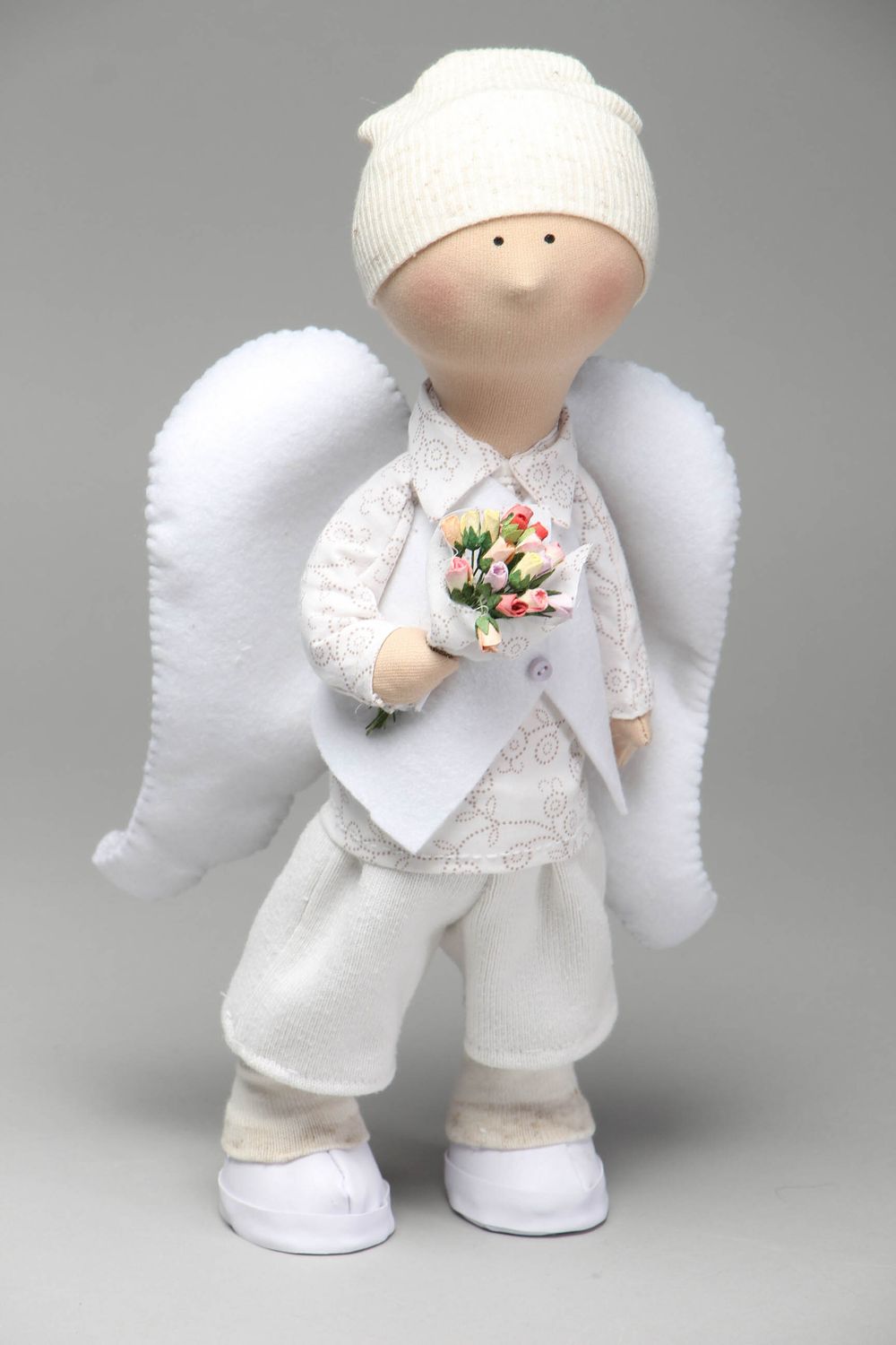 Кукла ручной работы из трикотажа Ангел-мальчик фото 1