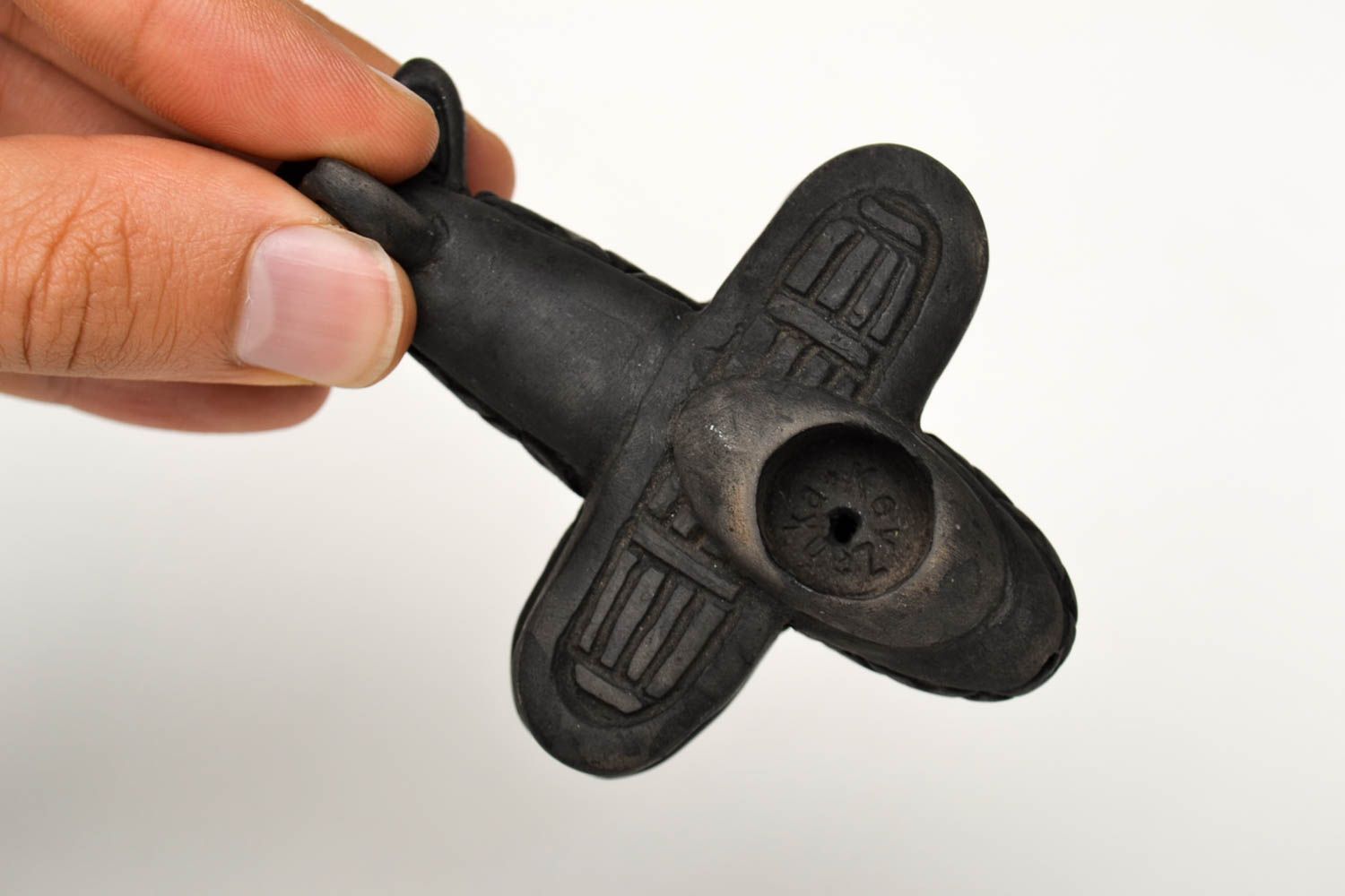 Pipa de barro hecha a mano accesorio para fumador regalo para hombre Avión foto 2
