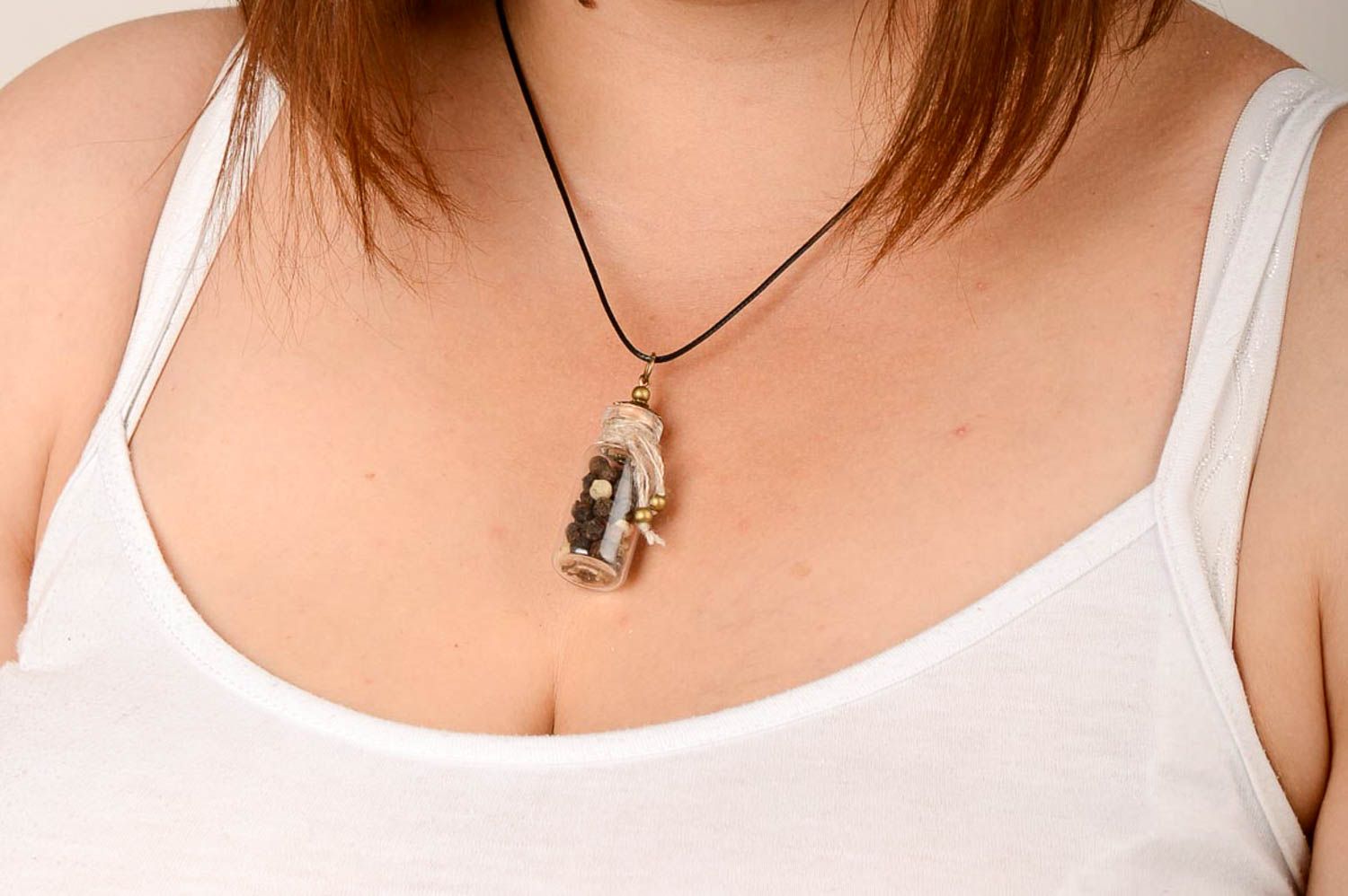 Beautiful handmade glass pendant glass necklace handmade neck accessories photo 5