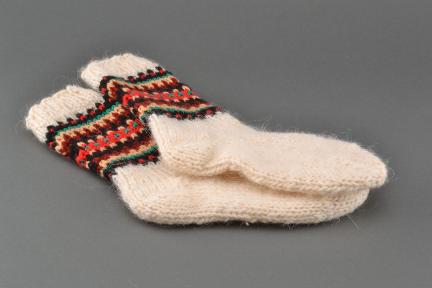 Calcetines de lana tejidos a mano	 foto 2