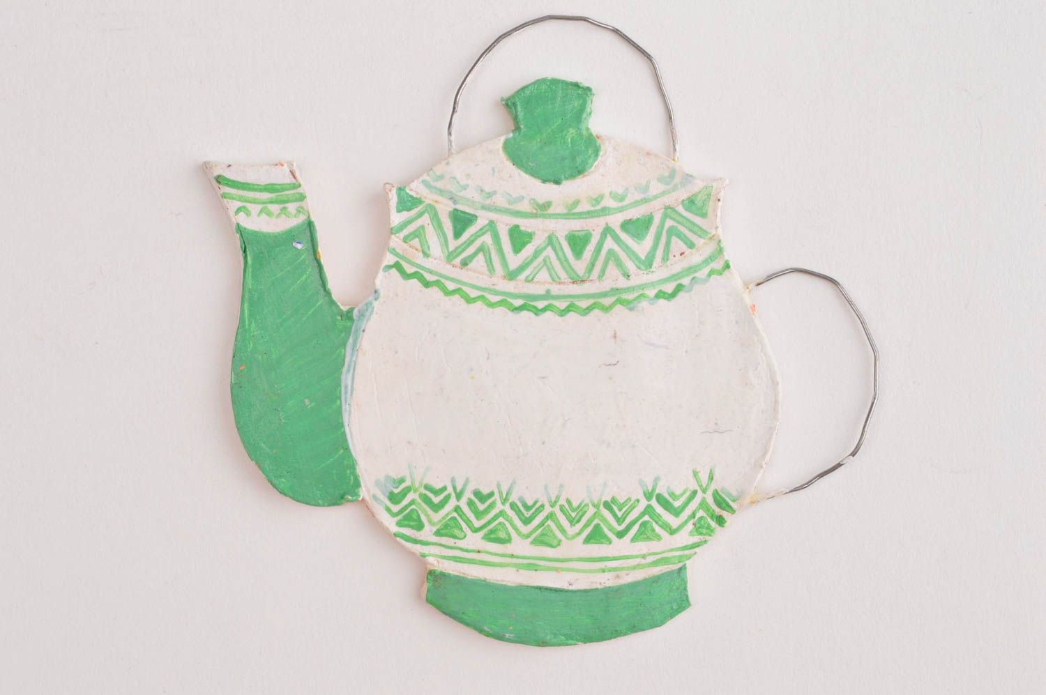 Imán de cerámica artesanal regalo original elemento decorativo tetera verde foto 2