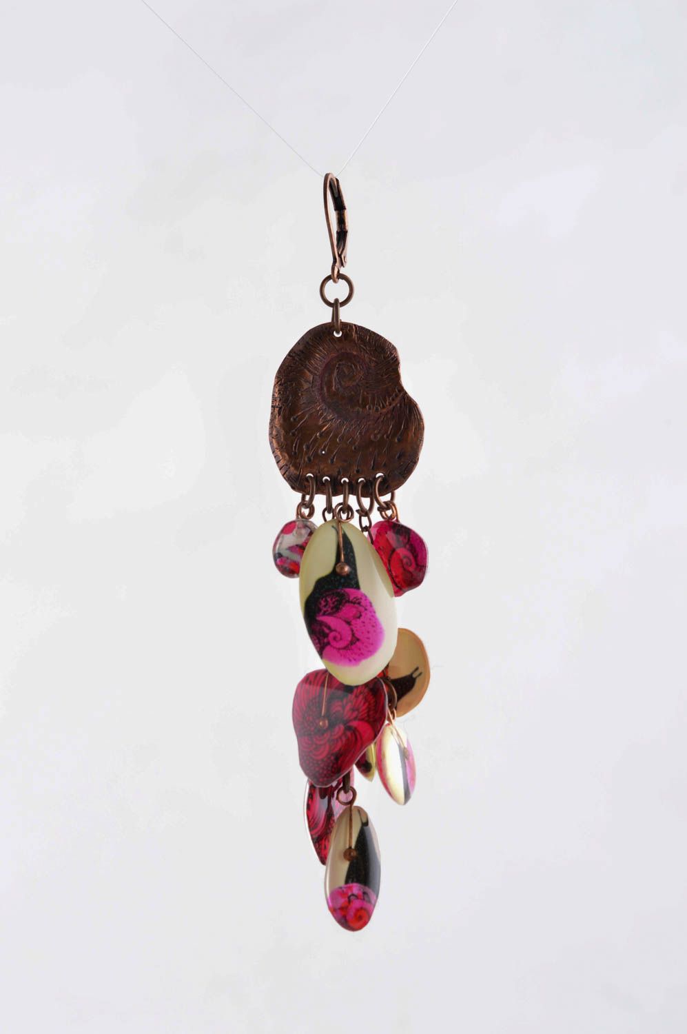 Handmade cute wooden earrings unusual bright earrings elegant cute jewelry photo 2