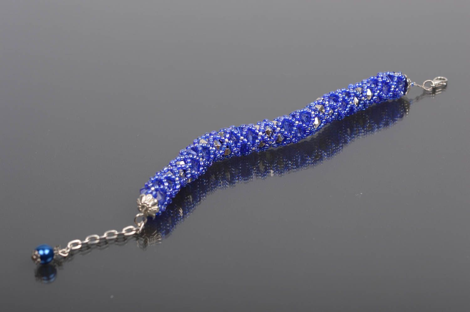 Blue wrist bracelet handmade beaded bracelet designer female accessory photo 2