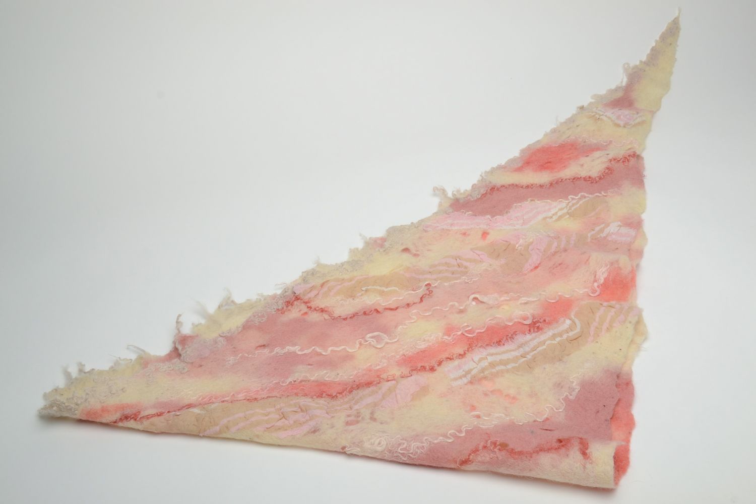 Gentle pink felted wool scarf photo 2