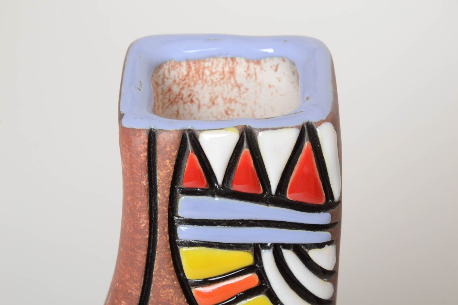 Сувенир ручной работы декор для дома керамическая ваза для цветов мозаика фото 3