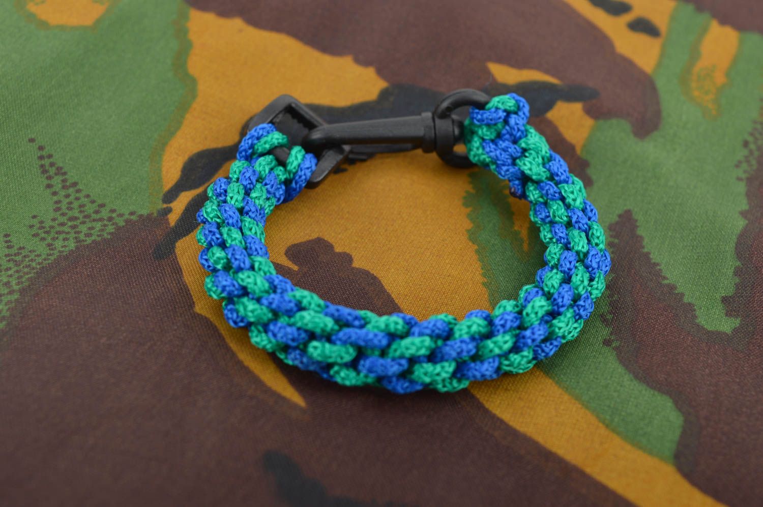 Pulsera de moda artesanal de color azul brazalete para mujer regalo original foto 1