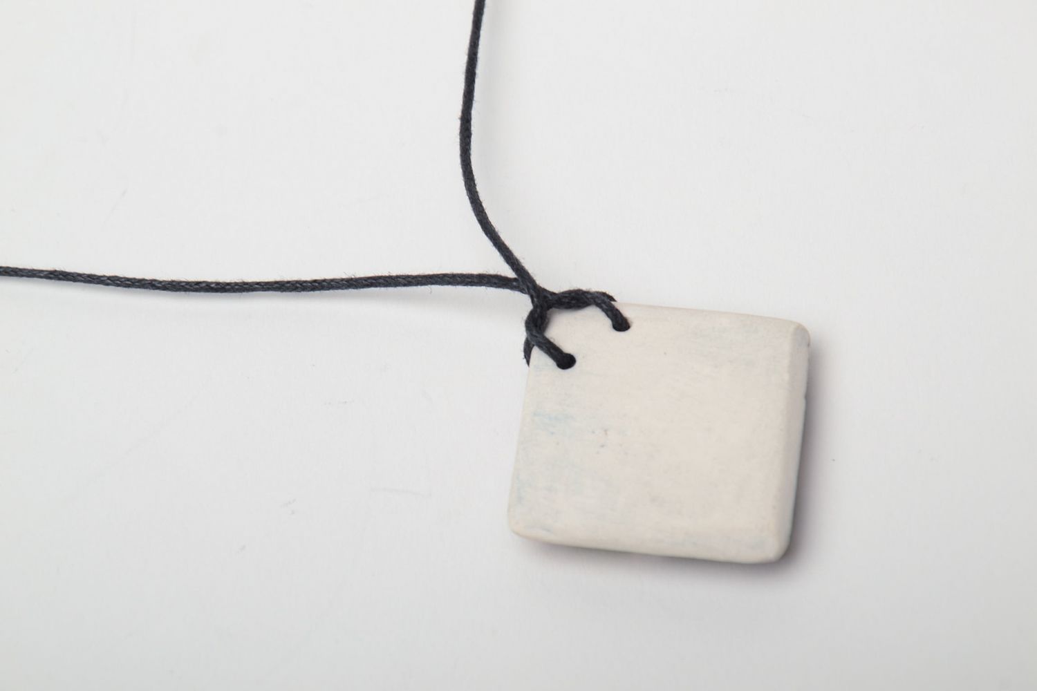 Handmade clay pendant with cord photo 5