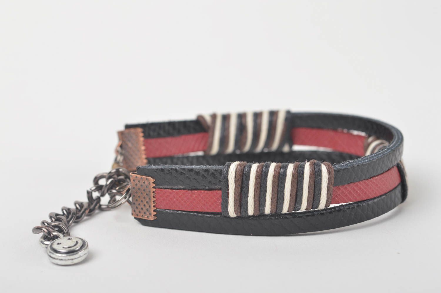 Unusual handmade leather bracelet unisex bracelet fashion accessories gift ideas photo 3