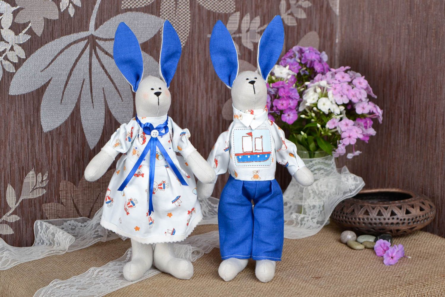 Handmade Kuscheltiere Hasen Haus Dekor Geschenk für Kinder stilvoll schön  foto 1