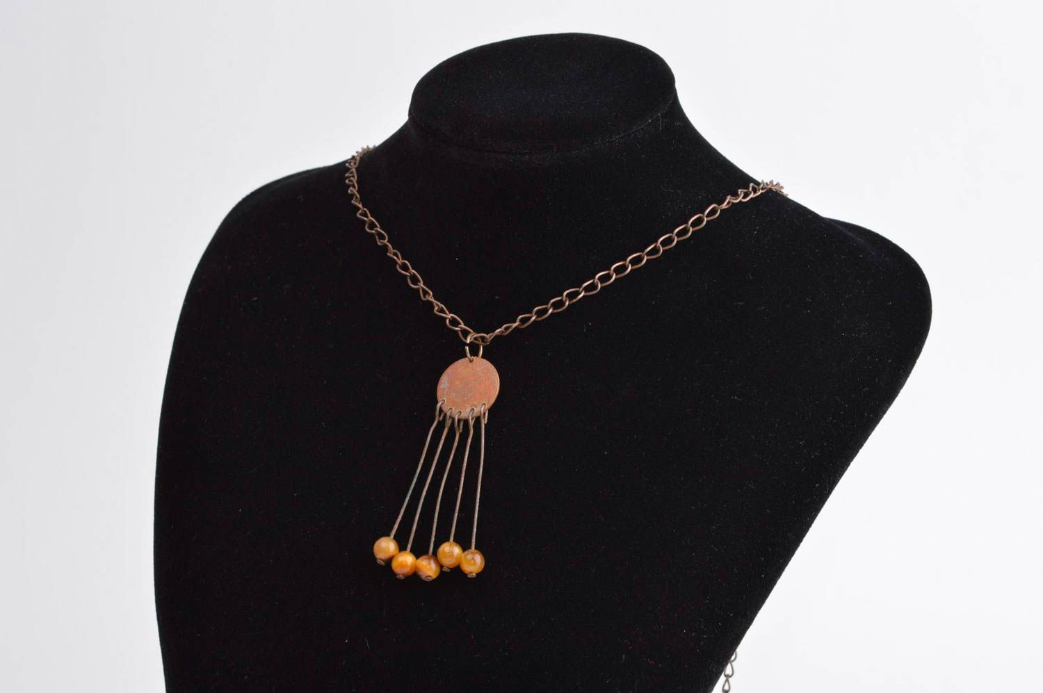 Handmade accessories copper pendant fashion pendant with tiger eye women jewelry photo 1