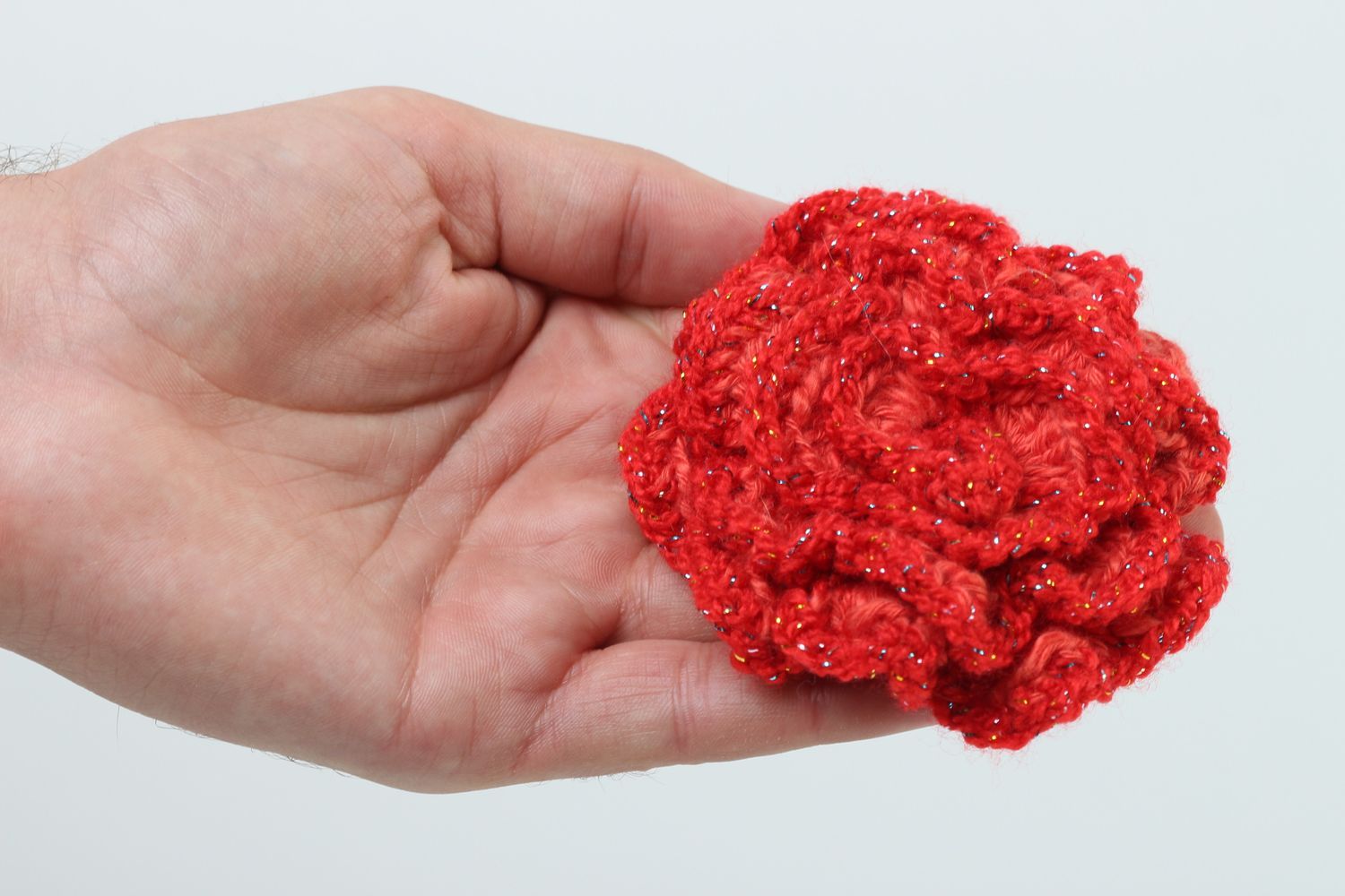 Accesorio para hacer bisutería flor tejida al crochet artesanal regalo original foto 5