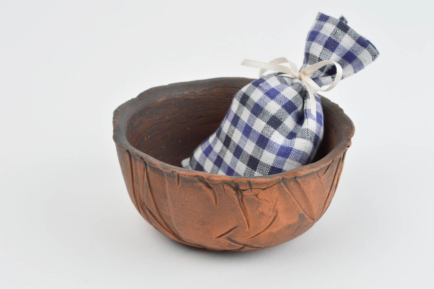 Braune kleine Schüssel handgemachte Keramik Schüssel aus Ton Frauen Geschenk  foto 1