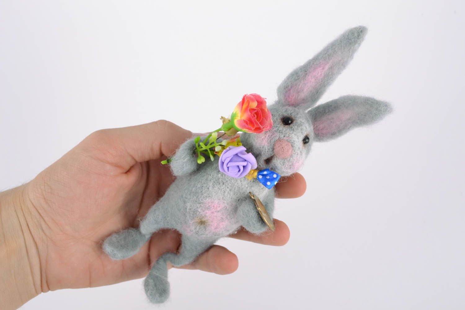 Wool toy for home Hare photo 2