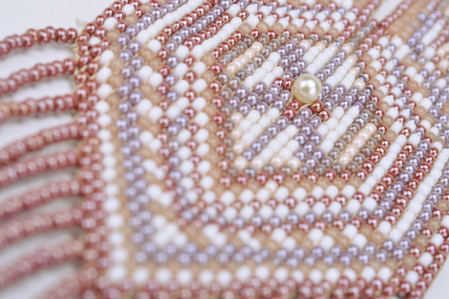 Bijou massif ethnique fait main collier en perles de rocaille pour femme photo 4