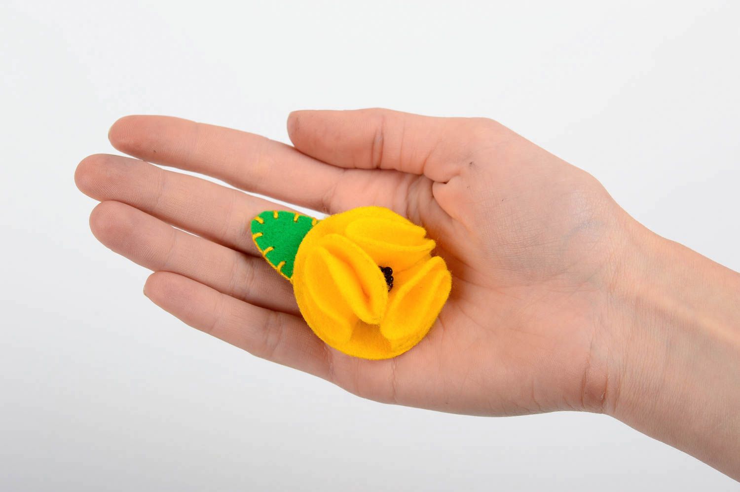 Gelbe Blume Haarspange handgemachter Schmuck Accessoires für Mädchen grell foto 5