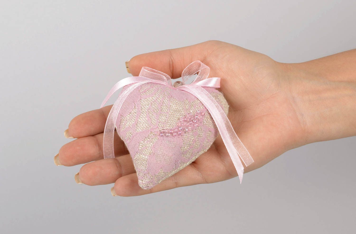 Stoff Herz handgefrtigt Geschenk für Freundin interessant Plüsch Herz rosa foto 5