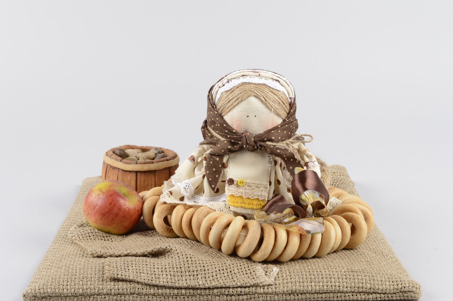 Muñeco de trapo artesanal relleno de granos decoración de hogar regalo original foto 4