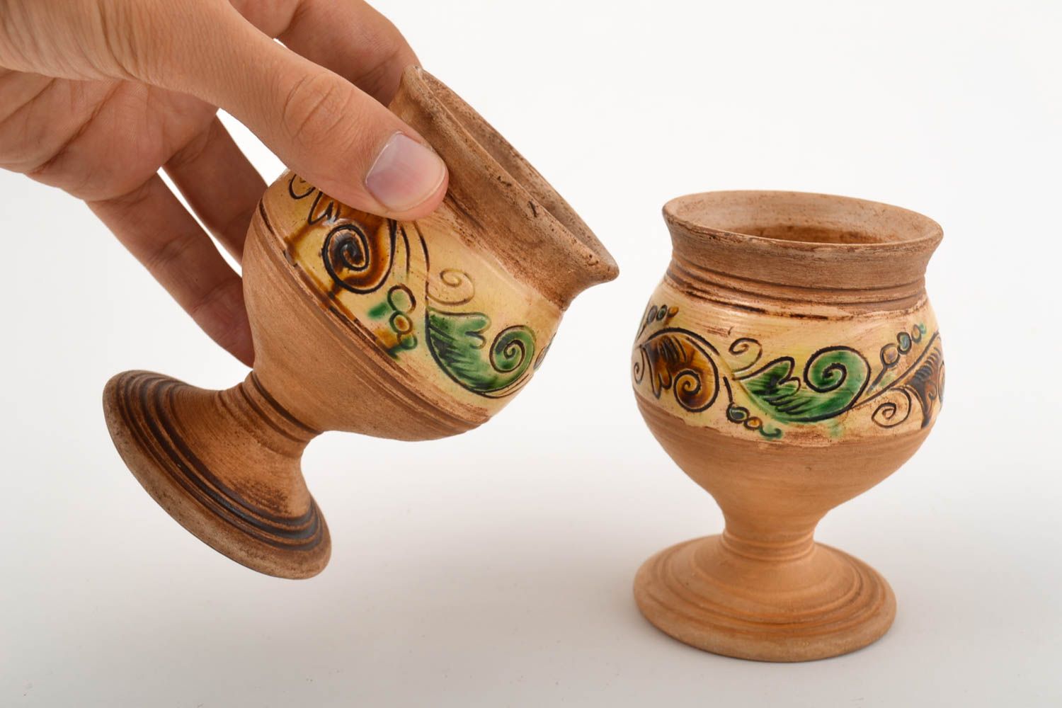 Copas para vino hechas a mano de arcilla vajilla de cerámica regalo original foto 5