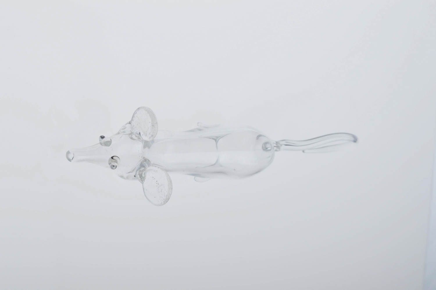 Handmade Deko Figur Dekoideen Wohnzimmer Figur aus Glas Maus schön transparent foto 2