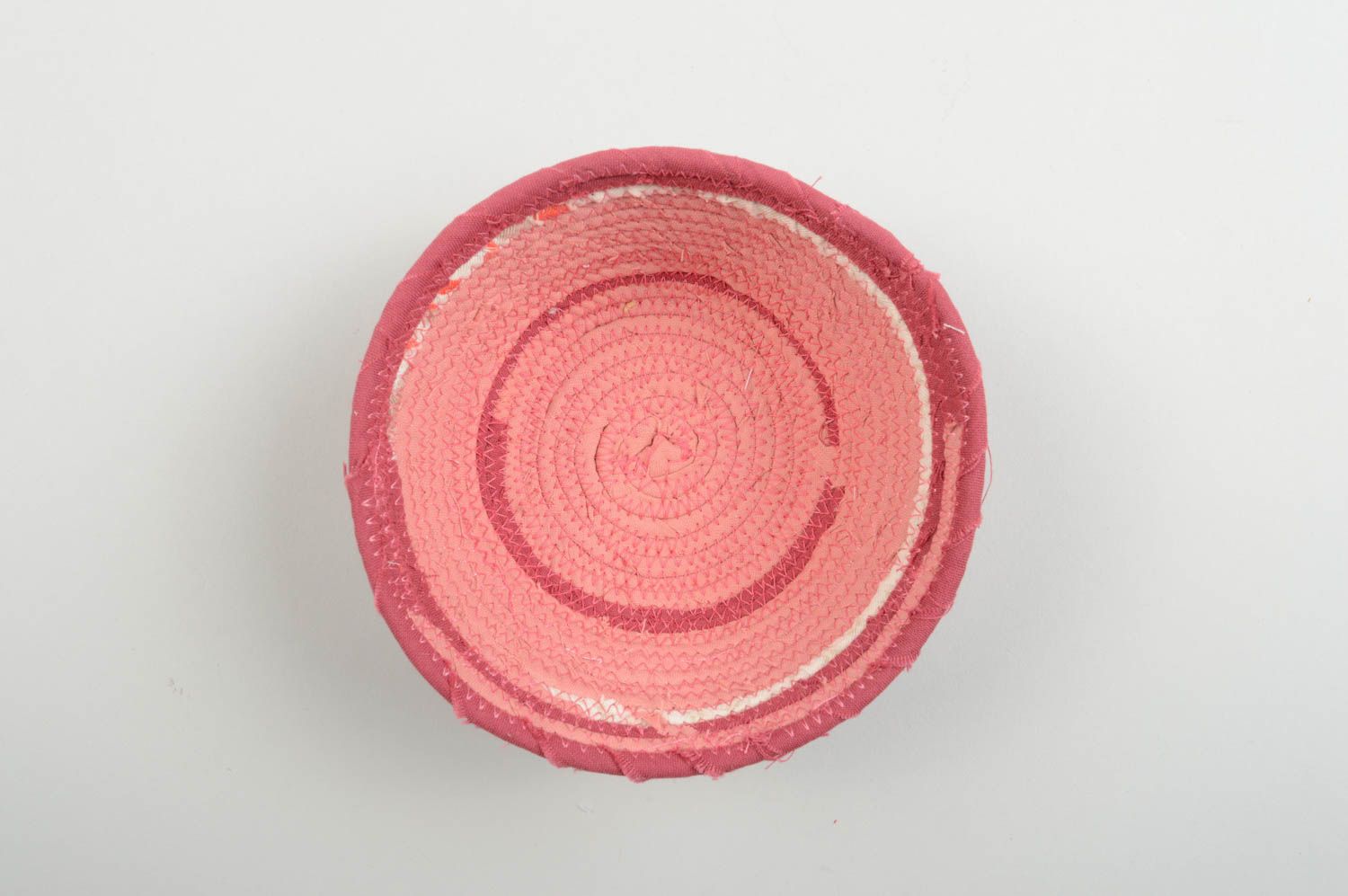 Cuenco artesanal de tela envase para bombones rosado artículo de patchwork  foto 4