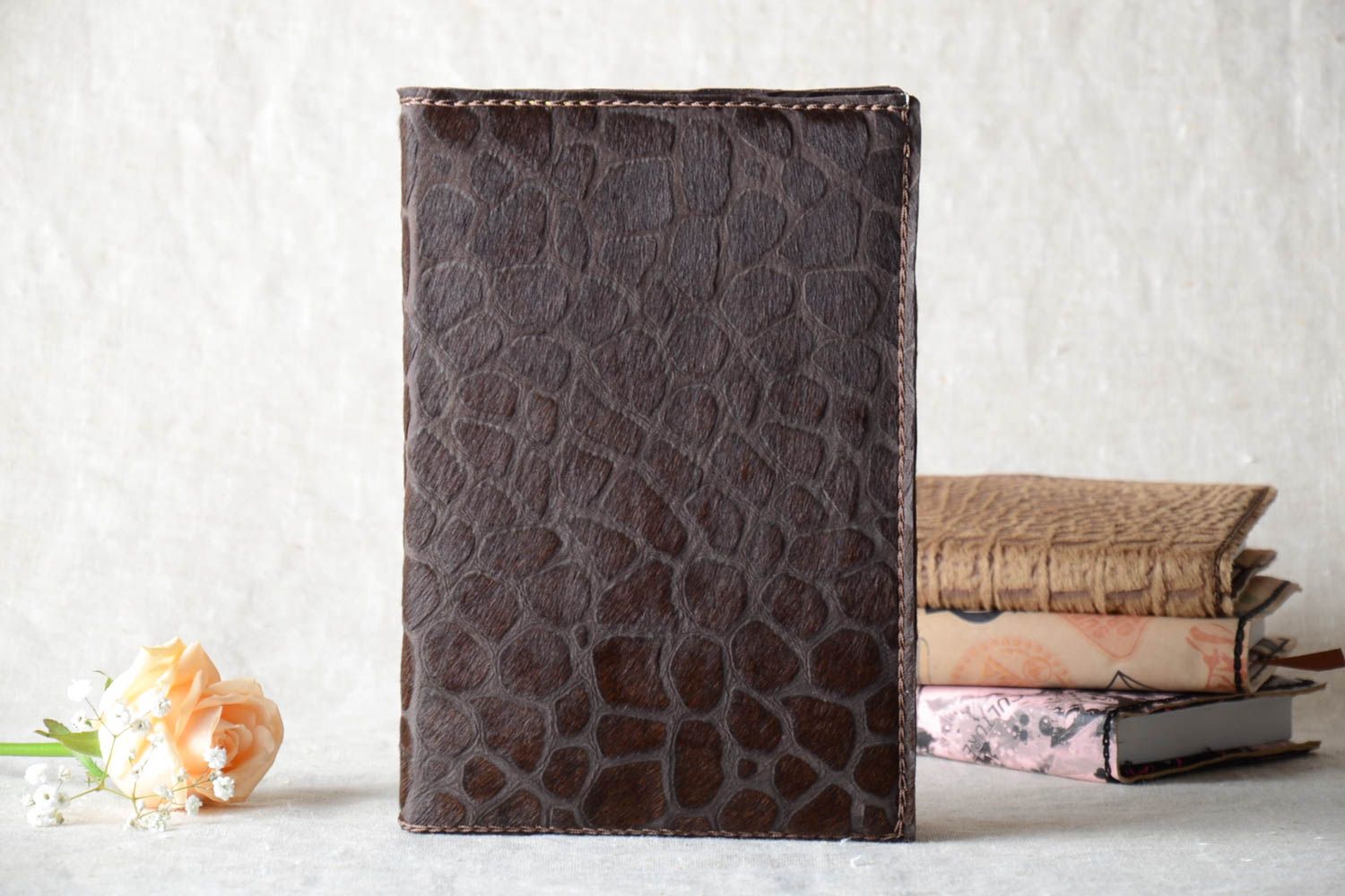 Handmade leather goods leather notebook cover leather book covers cool gifts photo 1