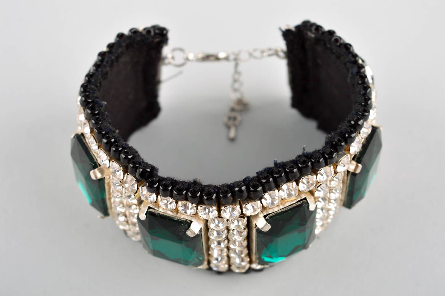 Fashionable wrist bracelet handmade crystal bijouterie accessory for women photo 2
