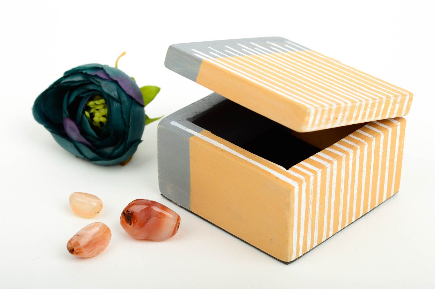 Handmade jewelry box wooden decor gifts for women jewelry storage home decor photo 1