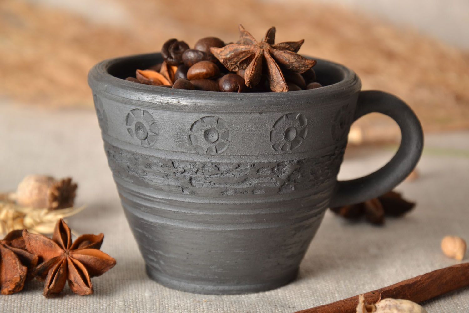 Tazza in ceramica decorativa fatta a mano calice per caffè utensili da cucina foto 1
