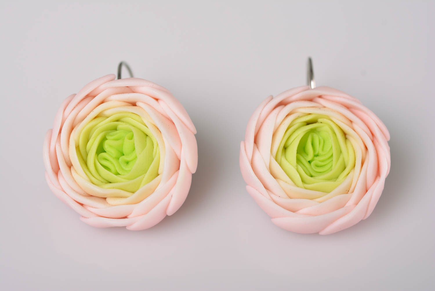 Blumen Schmuckset Collier Ohrringe und Ring aus Polymerton handmade künstlerisch foto 5