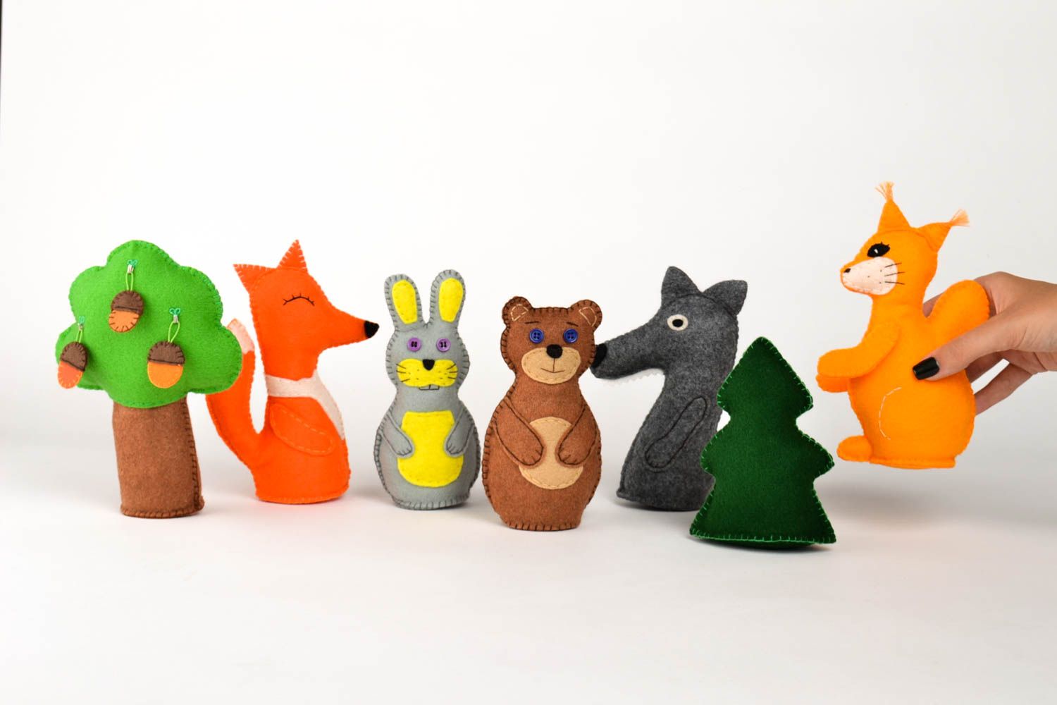 Игрушки ручной работы фетровые игрушки в виде животных декор для дома 7 шт фото 2