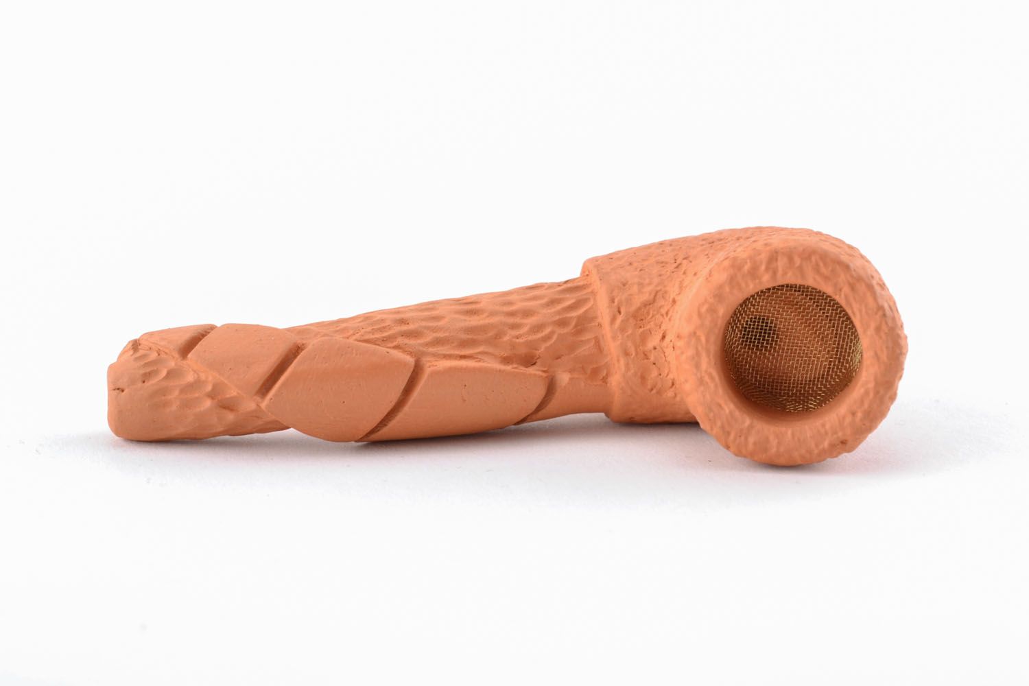 Red clay smoking pipe photo 1