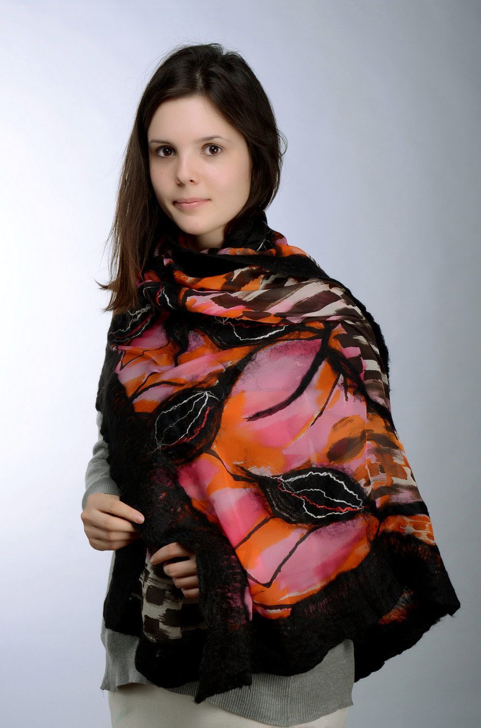 Scarf made from wool aand silk photo 1