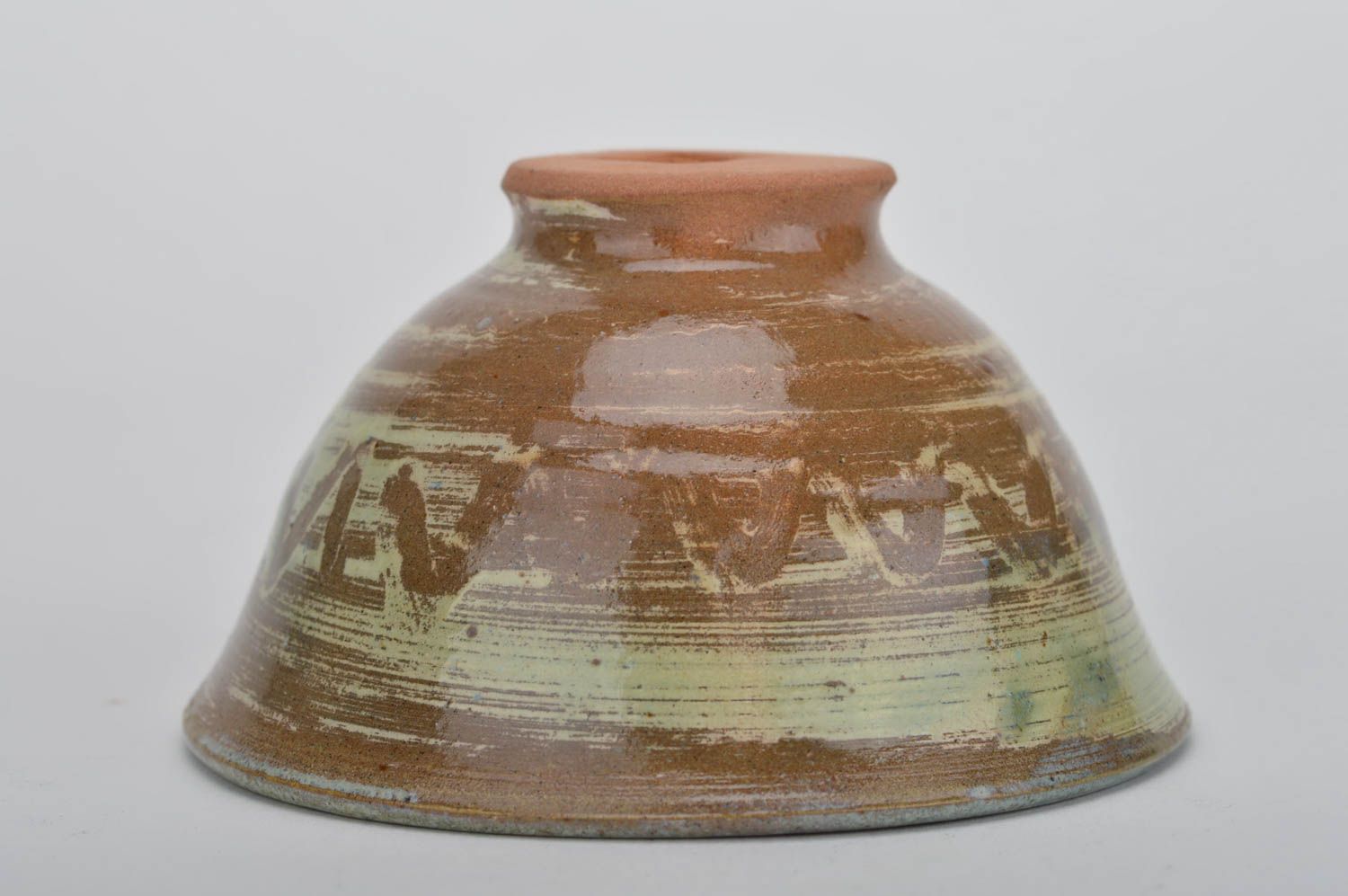Escudilla de cerámica hecha a mano cubierta con esmalte para té o mermelada  foto 5