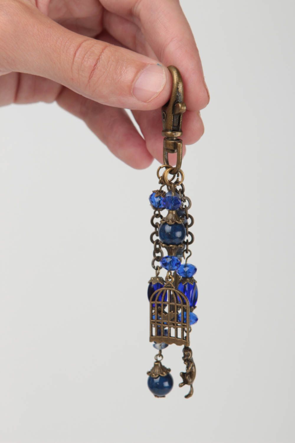 Porte-clés fait main Accessoire design en lazulite et sodalite Cadeau original photo 5