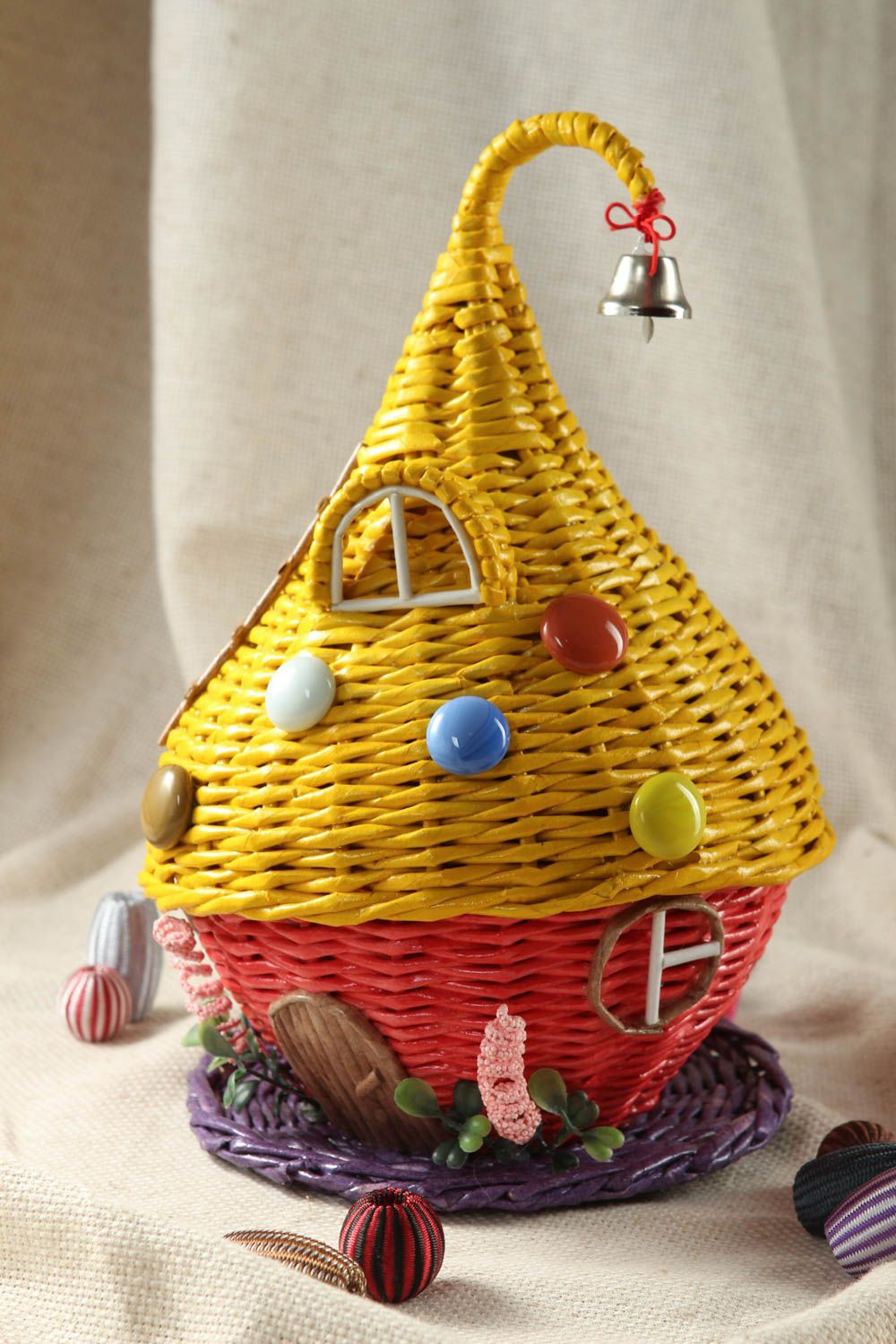 Handmade cute basket interesting home decor designer woven acessories photo 1