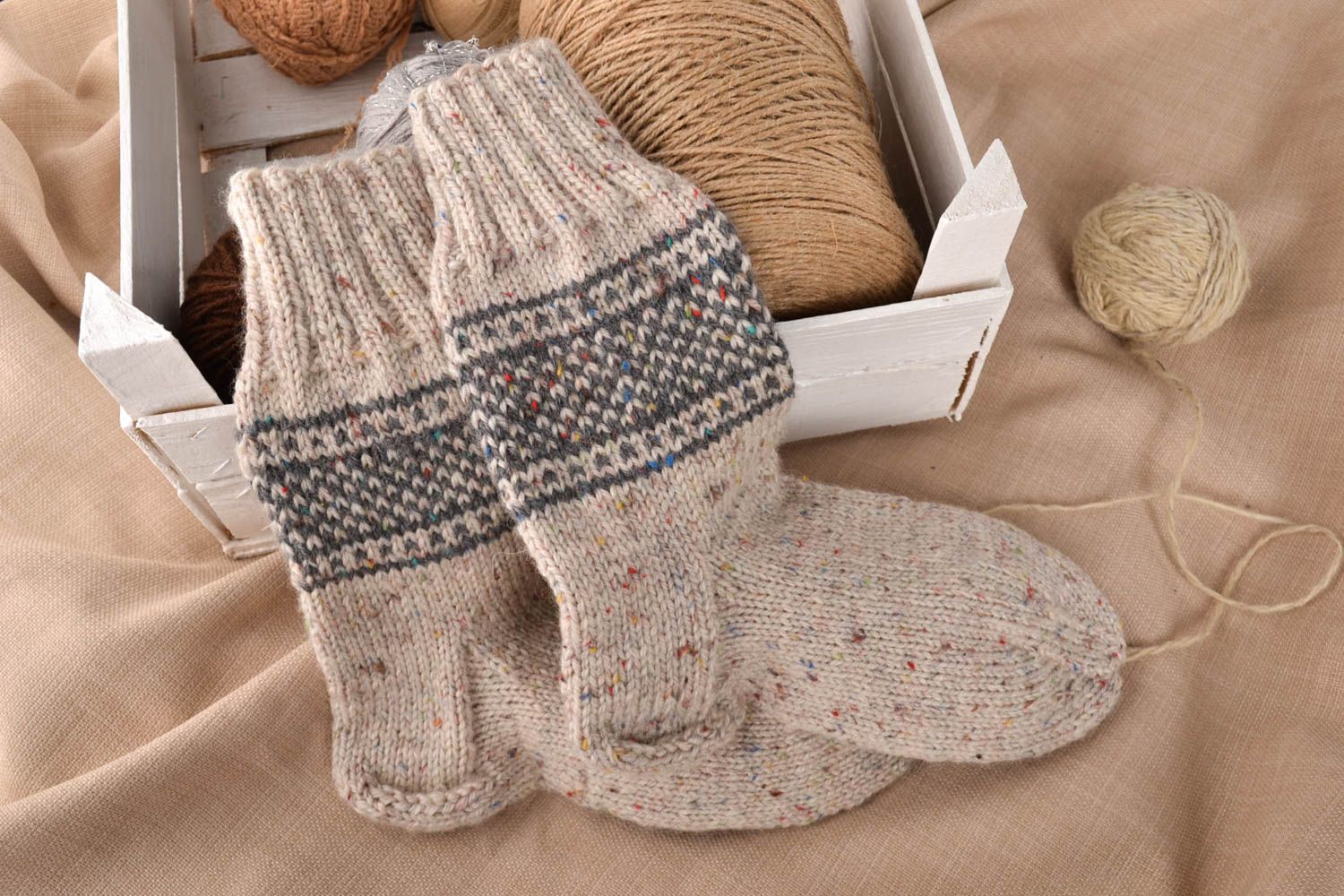 Handmade knitted socks warm socks winter socks gifts for men winter clothing photo 1