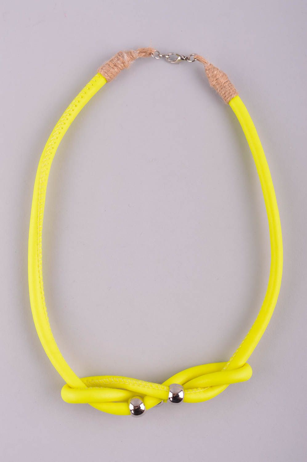 Handmade bright cute necklace elegant yellow necklace stylish jewelry photo 2